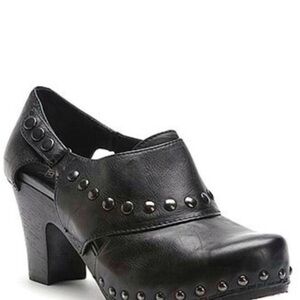 DANSKO RYDER BLACK LEATHER STUDDED CLOGS SHOES EU 38/7.5 8 NEW